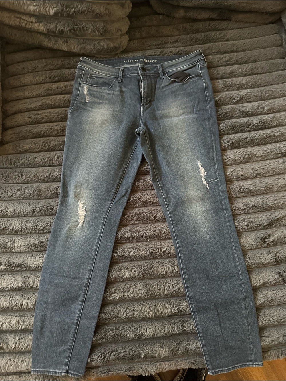 Articles Of Society Women's Faded Distressed Skinny Jeans - Blue Gray